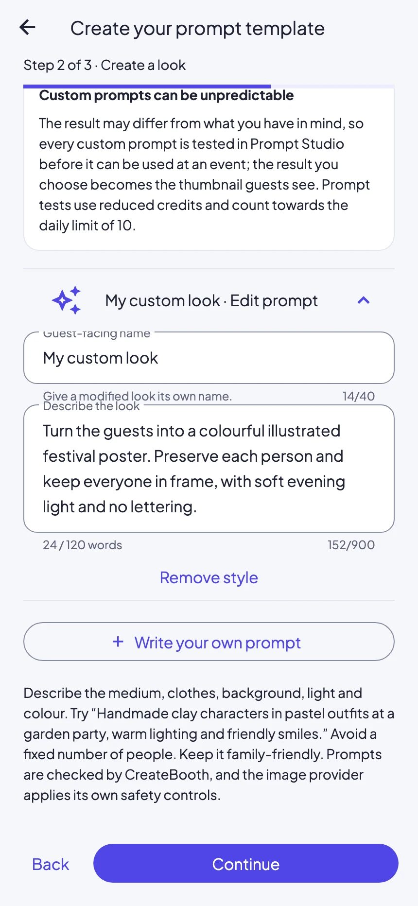 Write your custom AI prompt