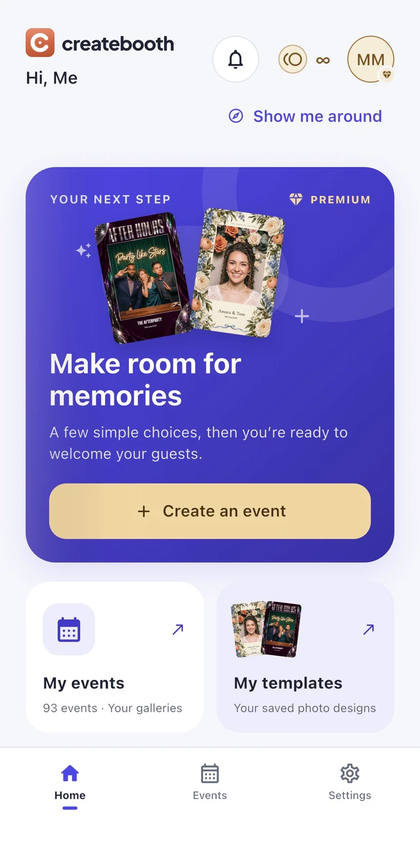 Home dashboard