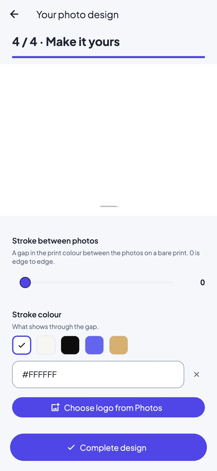 Add your own logo from Photos