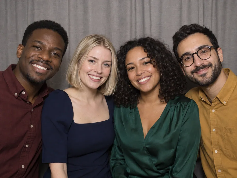 Original photo of four friends